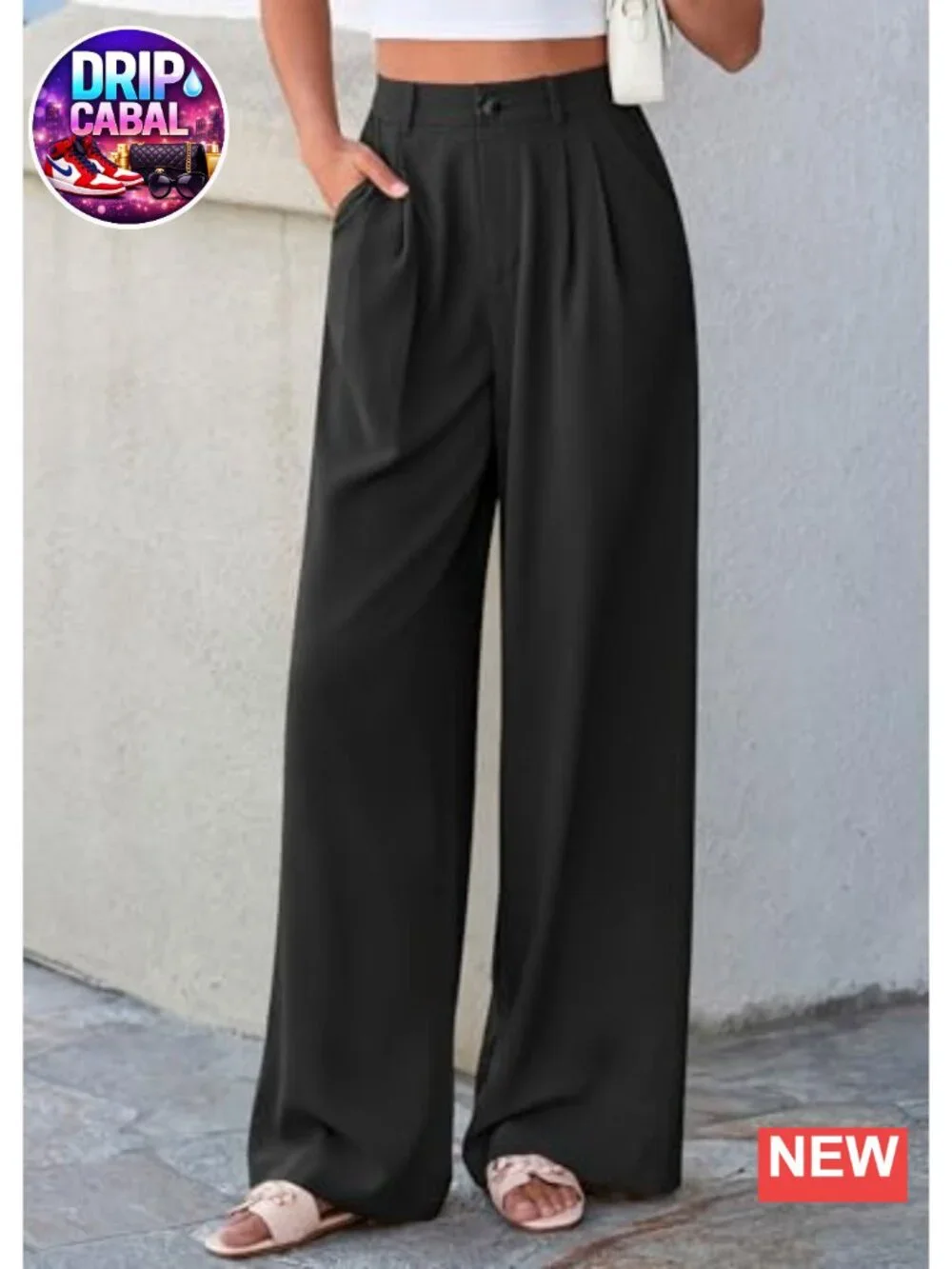 Wide Leg Palazzo Pants Women High Waisted Dressy Work Trousers Pleated Pockets